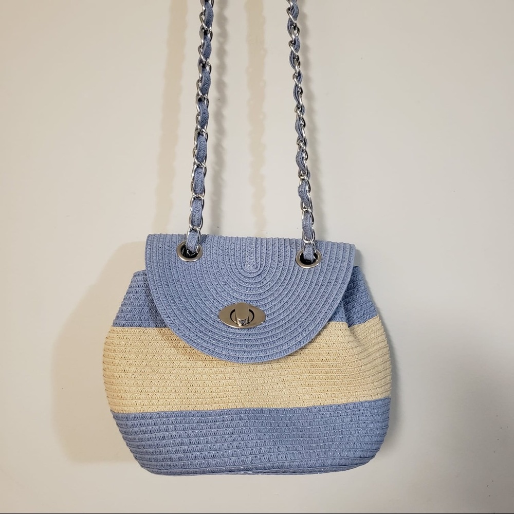 NWT Best of everything shoulder straw bag